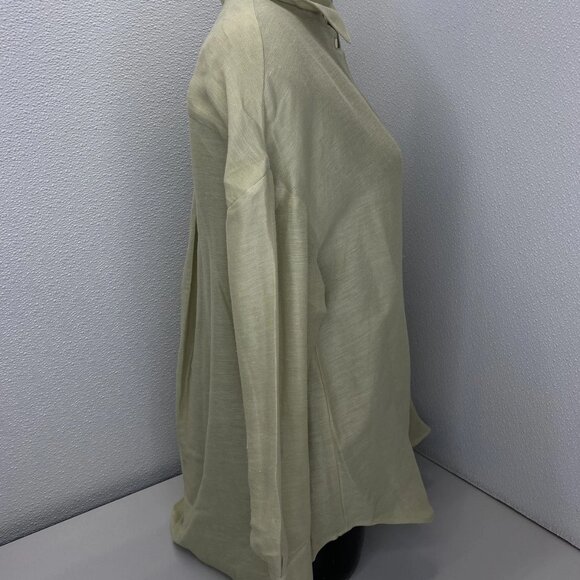 Reiss Ellis Oversized Button-Down Shirt • Size 0 • Khaki Green • Long Sleeve - Picture 8 of 12
